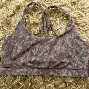 Lululemon Energy LongLine Sports Bra Multi Color Gray & White.Size 10. Worn once